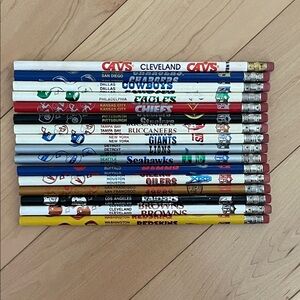 15 VINTAGE 80’s 90’s Assorted Sports Team Pencils NFL NBA